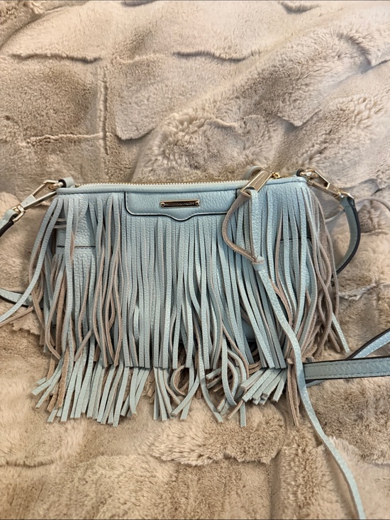 Rebecca Minkoff Handbags - Vintage Rebecca Minkoff Light Blue Fringe Crossbody Bag